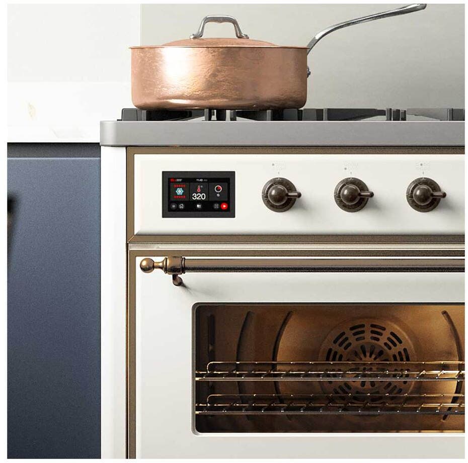 Ilve UM09FDNS3WHBLP Liquid Propane In White W/ Bronze Trim