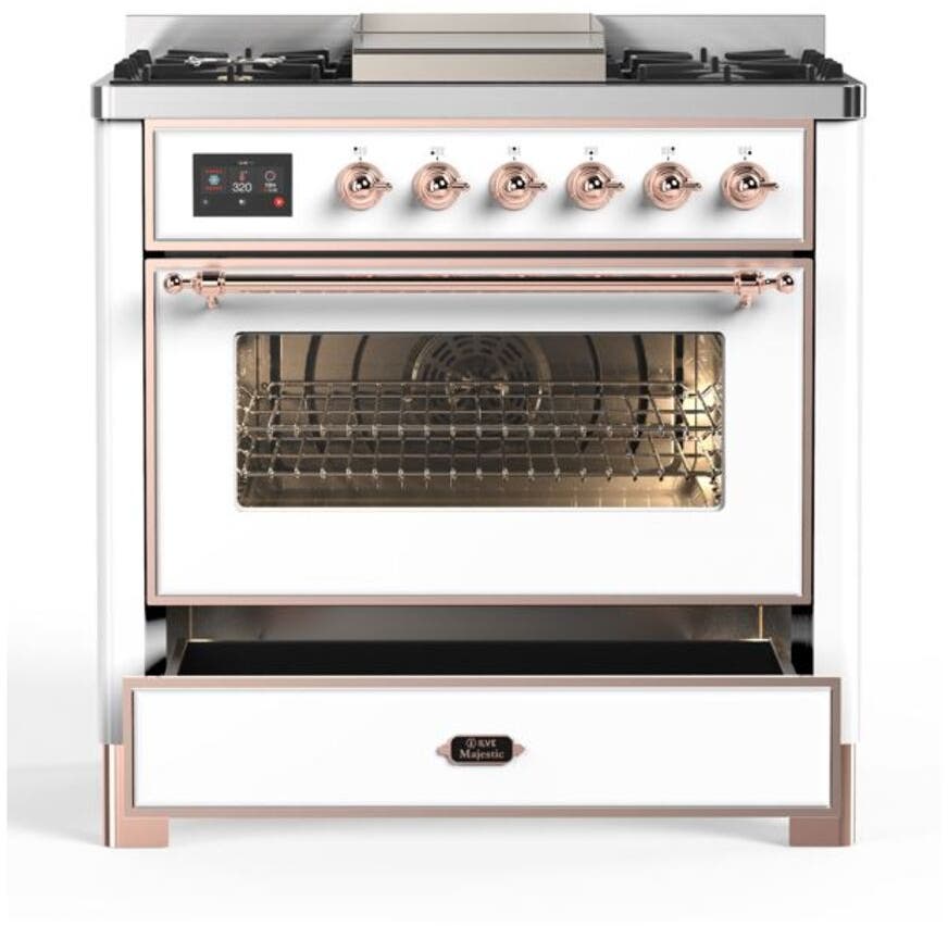 Ilve UM09FDNS3WHP Natural Gas In White W/ Copper Trim