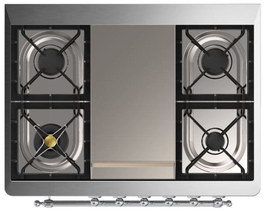 Ilve UM09FDQNS3AWC Natural Gas In Antique White W/ Chrome Trim