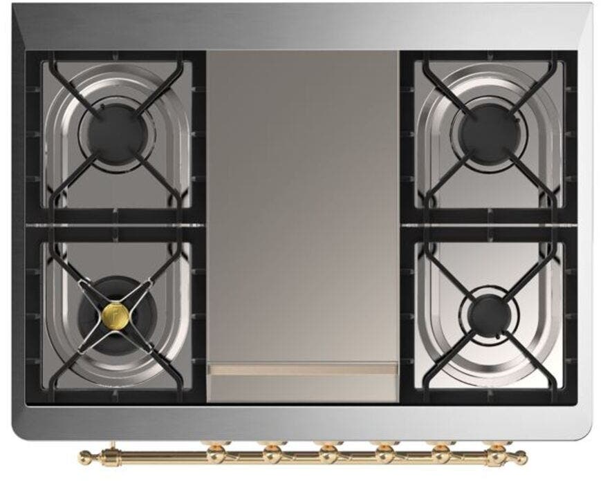 Ilve UM09FDQNS3AWGLP Liquid Propane In Antique White W/ Brass Trim