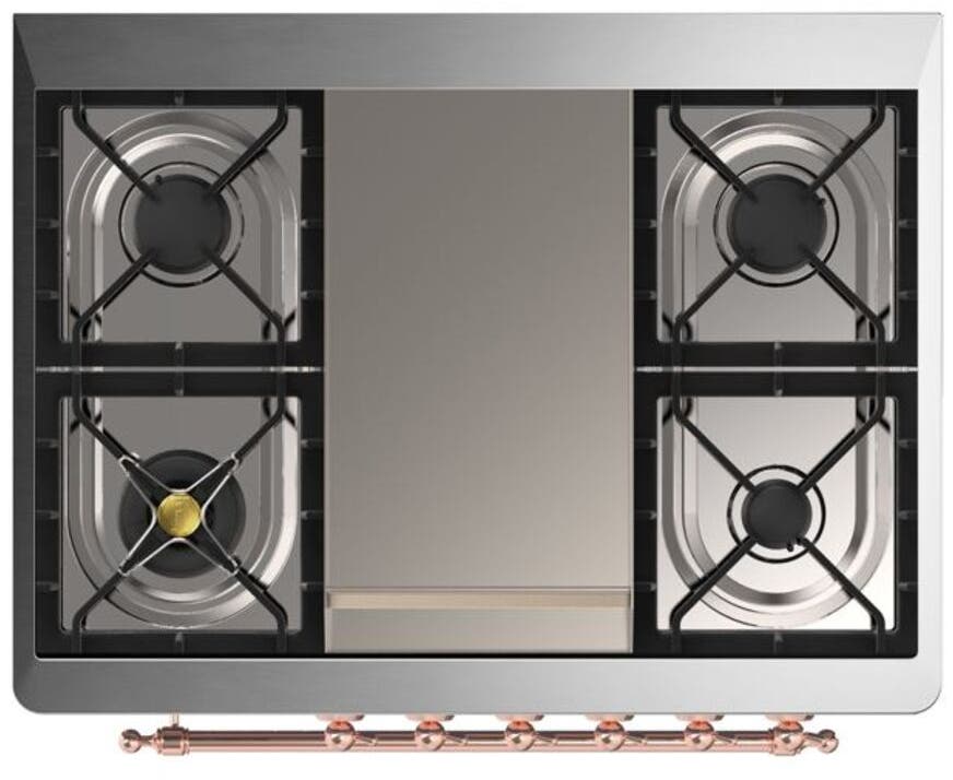 Ilve UM09FDQNS3AWP Natural Gas In Antique White W/ Copper Trim