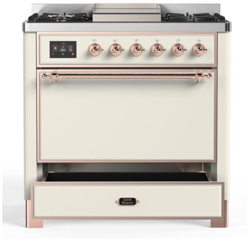 Ilve UM09FDQNS3AWPLP Liquid Propane In Antique White W/ Copper Trim