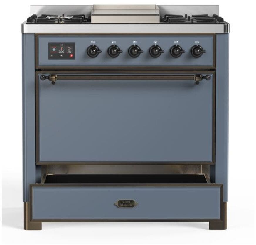 Ilve UM09FDQNS3BGB Natural Gas In Blue Grey W/ Bronze Trim