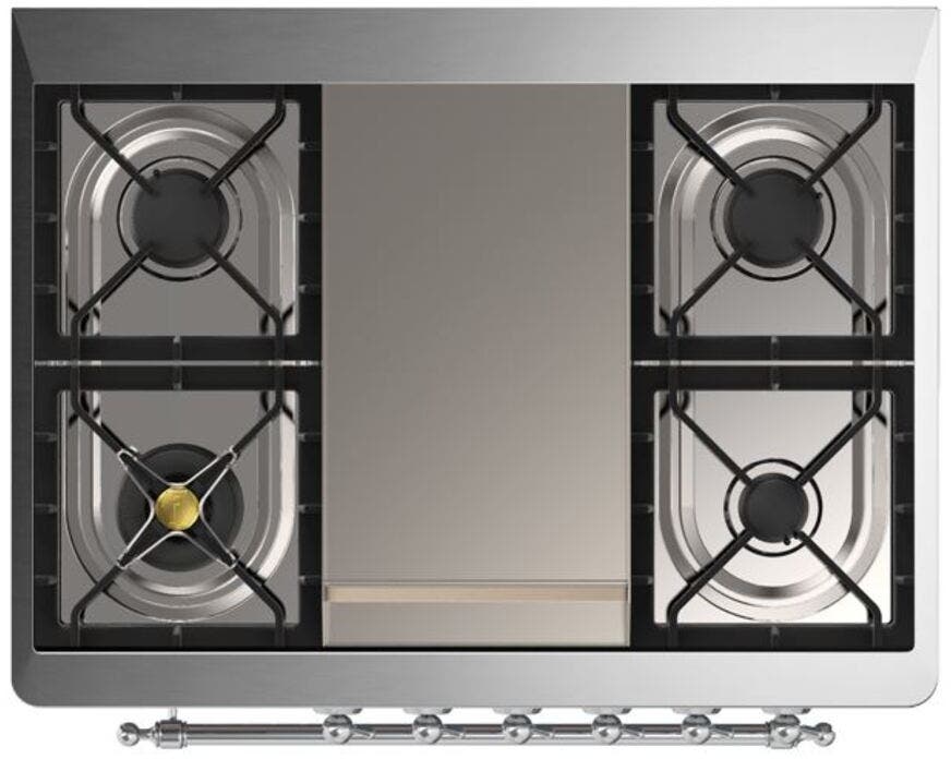 Ilve UM09FDQNS3BGC Natural Gas In Blue Grey W/ Chrome Trim