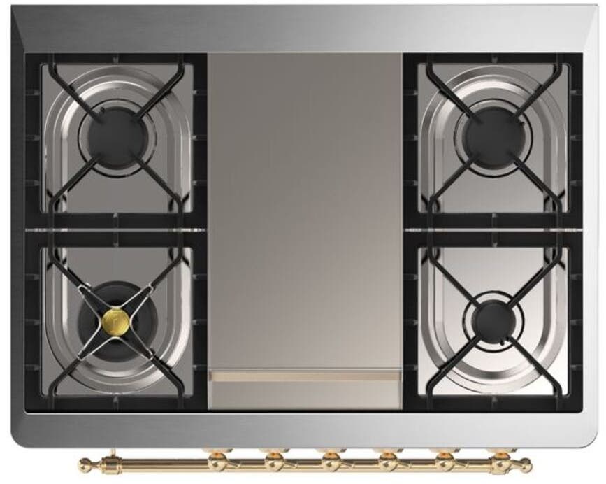 Ilve UM09FDQNS3BGG Natural Gas In Blue Grey W/ Brass Trim