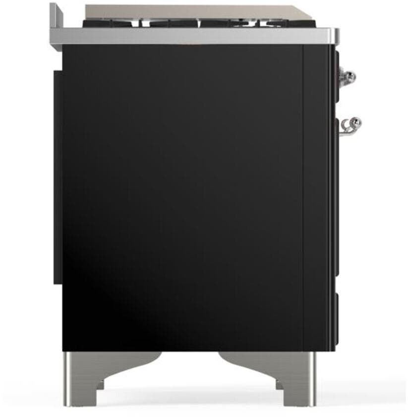Ilve UM09FDQNS3BKC Natural Gas In Glossy Black W/ Chrome Trim