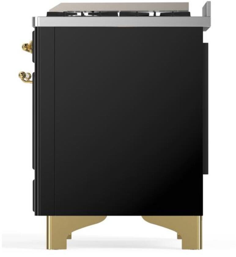 Ilve UM09FDQNS3BKG Natural Gas In Glossy Black W/ Brass Trim