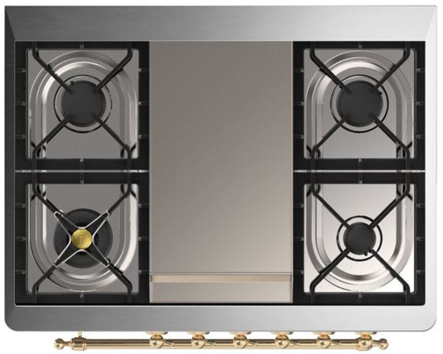 Ilve UM09FDQNS3BKG Natural Gas In Glossy Black W/ Brass Trim