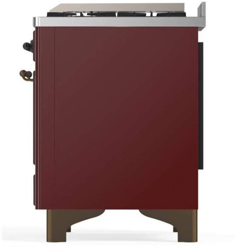Ilve UM09FDQNS3BUBLP Liquid Propane In Burgundy W/ Bronze Trim