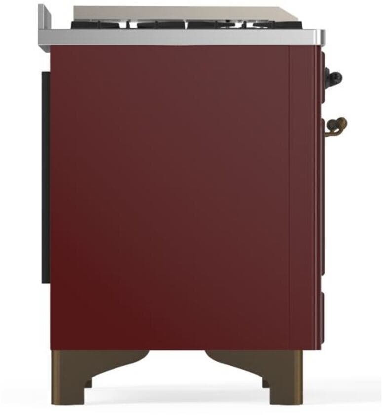 Ilve UM09FDQNS3BUBLP Liquid Propane In Burgundy W/ Bronze Trim
