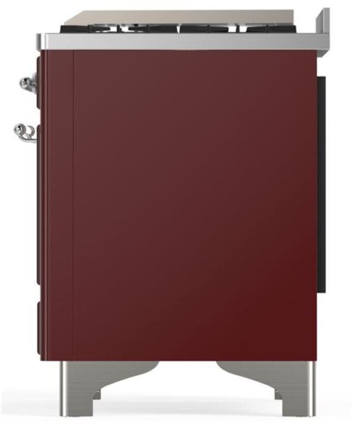Ilve UM09FDQNS3BUCLP Liquid Propane In Burgundy W/ Chrome Trim