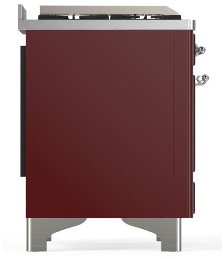 Ilve UM09FDQNS3BUCLP Liquid Propane In Burgundy W/ Chrome Trim