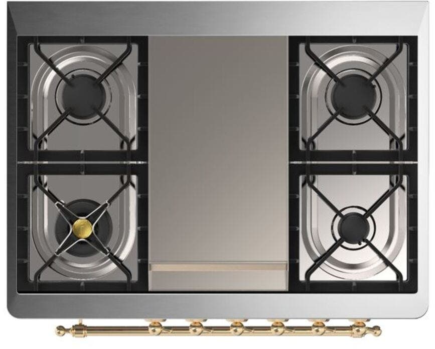 Ilve UM09FDQNS3BUGLP Liquid Propane In Burgundy W/ Brass Trim