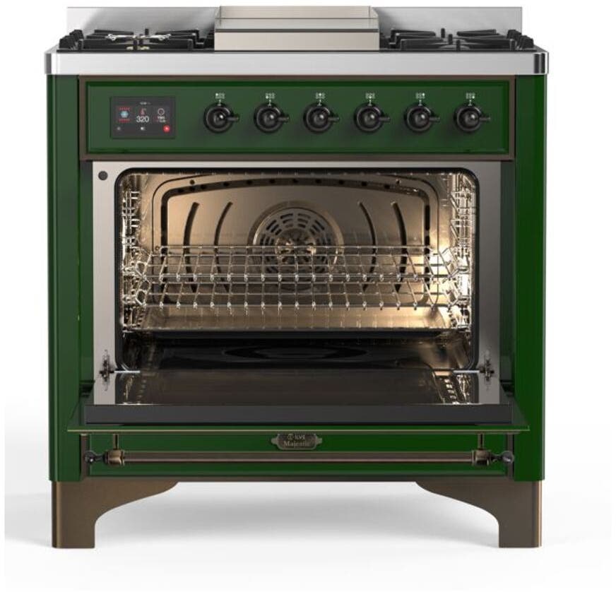 Ilve UM09FDQNS3EGB Natural Gas In Emerald Green W/ Bronze Trim