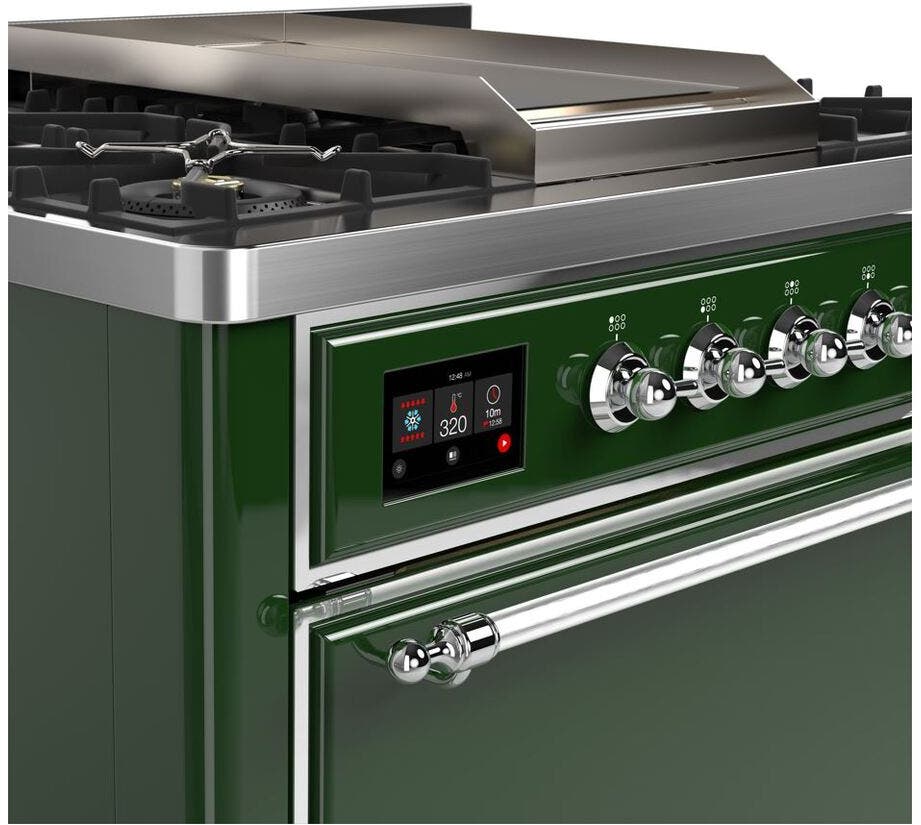 Ilve UM09FDQNS3EGC Natural Gas In Emerald Green W/ Chrome Trim