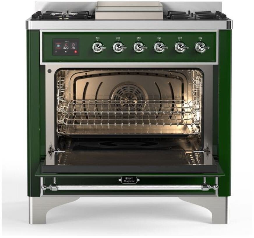 Ilve UM09FDQNS3EGCLP Liquid Propane In Emerald Green W/ Chrome Trim