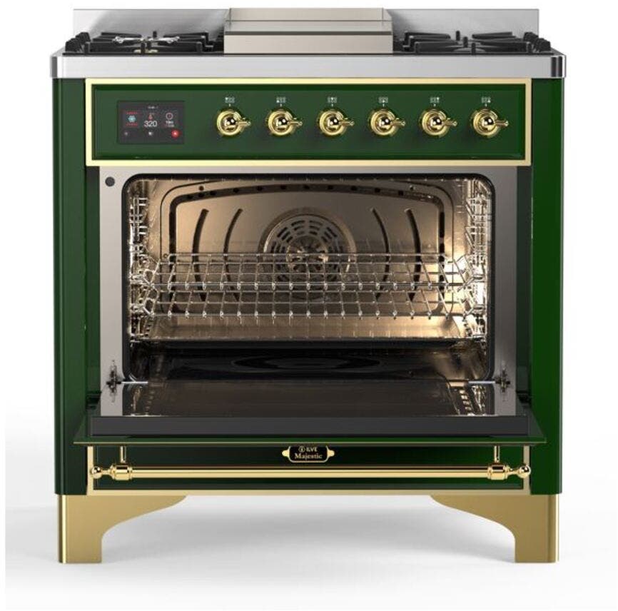 Ilve UM09FDQNS3EGGLP Liquid Propane In Emerald Green W/ Brass Trim