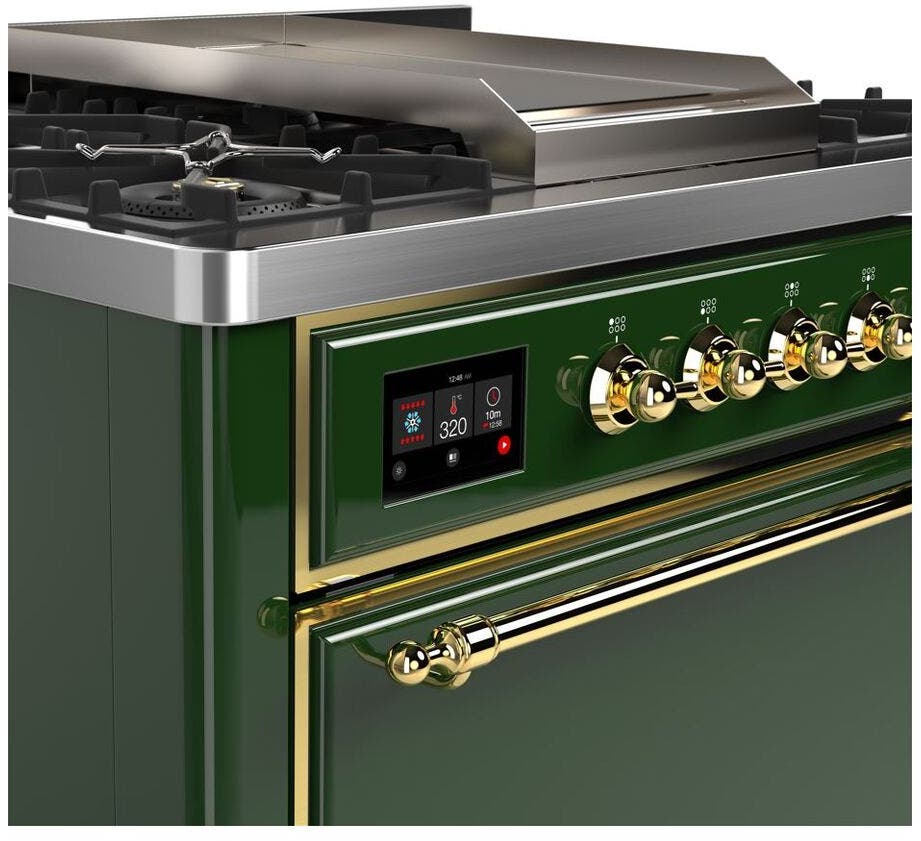 Ilve UM09FDQNS3EGGLP Liquid Propane In Emerald Green W/ Brass Trim