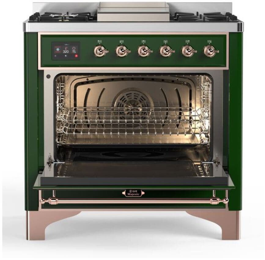 Ilve UM09FDQNS3EGP Natural Gas In Emerald Green W/ Copper Trim