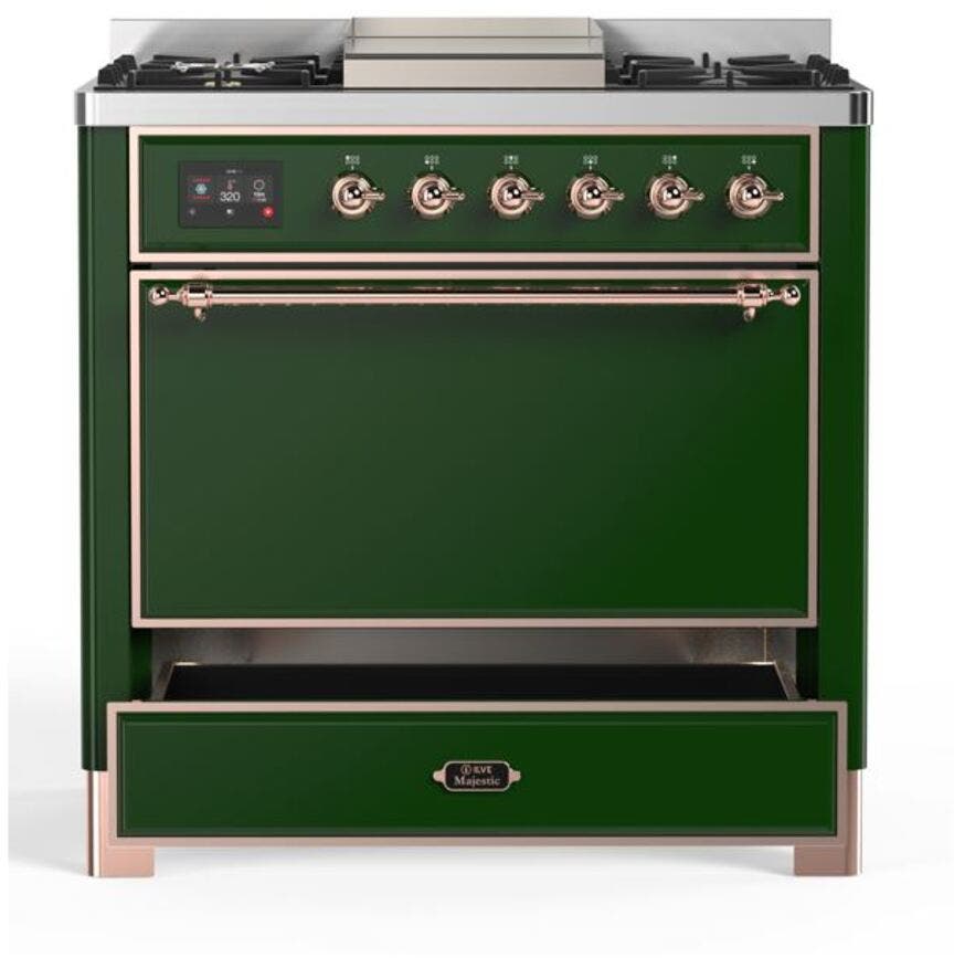 Ilve UM09FDQNS3EGP Natural Gas In Emerald Green W/ Copper Trim