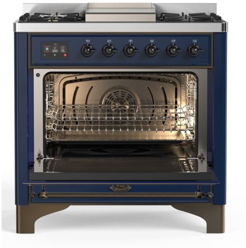 Ilve UM09FDQNS3MBBLP Liquid Propane In Midnight Blue W/ Bronze Trim