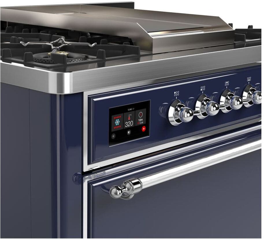Ilve UM09FDQNS3MBC Natural Gas In Midnight Blue W/ Chrome Trim