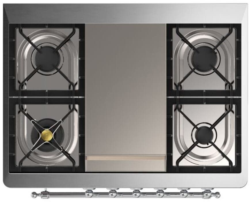 Ilve UM09FDQNS3MBC Natural Gas In Midnight Blue W/ Chrome Trim