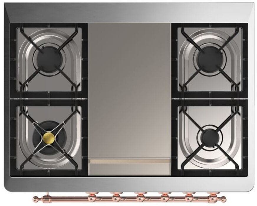 Ilve UM09FDQNS3MBP Natural Gas In Midnight Blue W/ Copper Trim