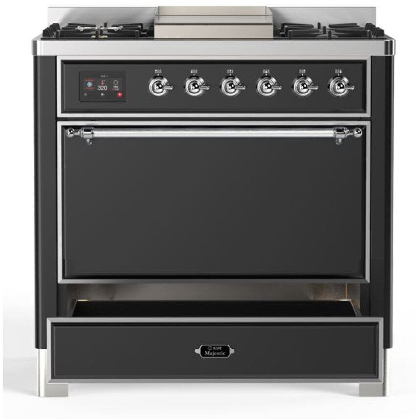 Ilve UM09FDQNS3MGC Natural Gas In Matte Graphite W/ Chrome Trim