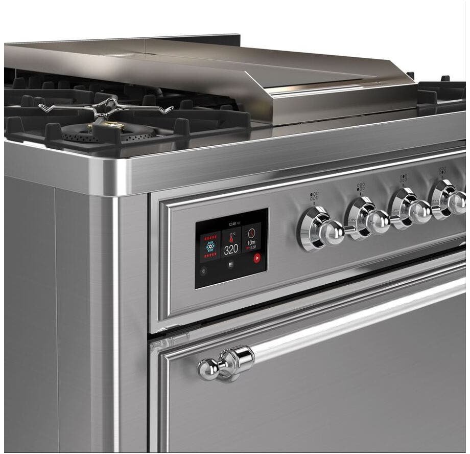Ilve UM09FDQNS3SSC Natural Gas In Stainless Steel W/ Chrome Trim
