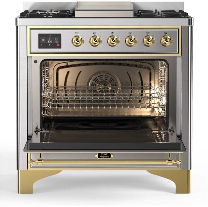 Ilve UM09FDQNS3SSG Natural Gas In Stainless Steel W/ Brass Trim