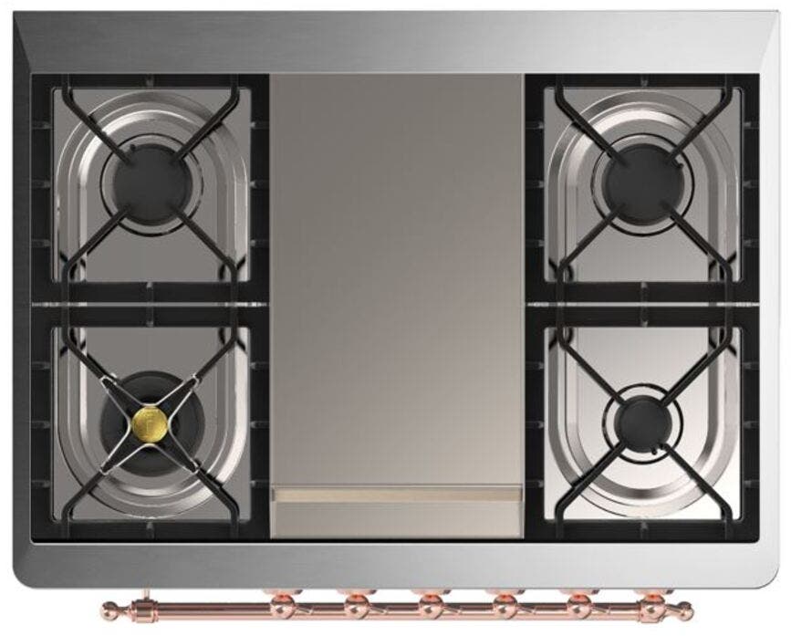 Ilve UM09FDQNS3SSP Natural Gas In Stainless Steel W/ Copper Trim
