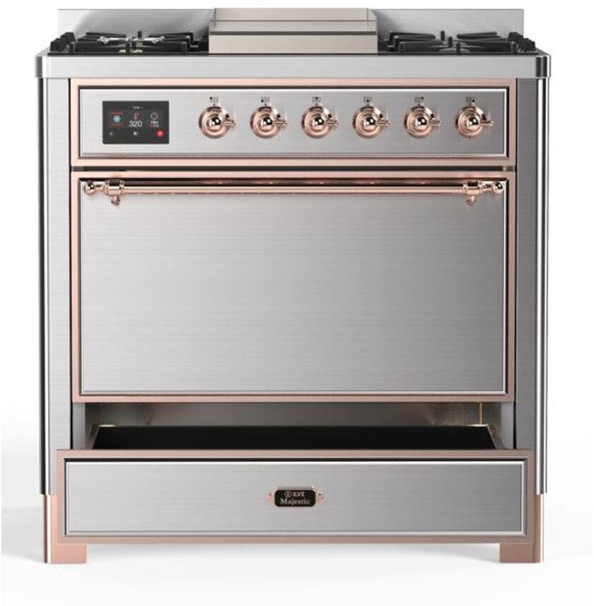 Ilve UM09FDQNS3SSPLP Liquid Propane In Stainless Steel W/ Copper Trim