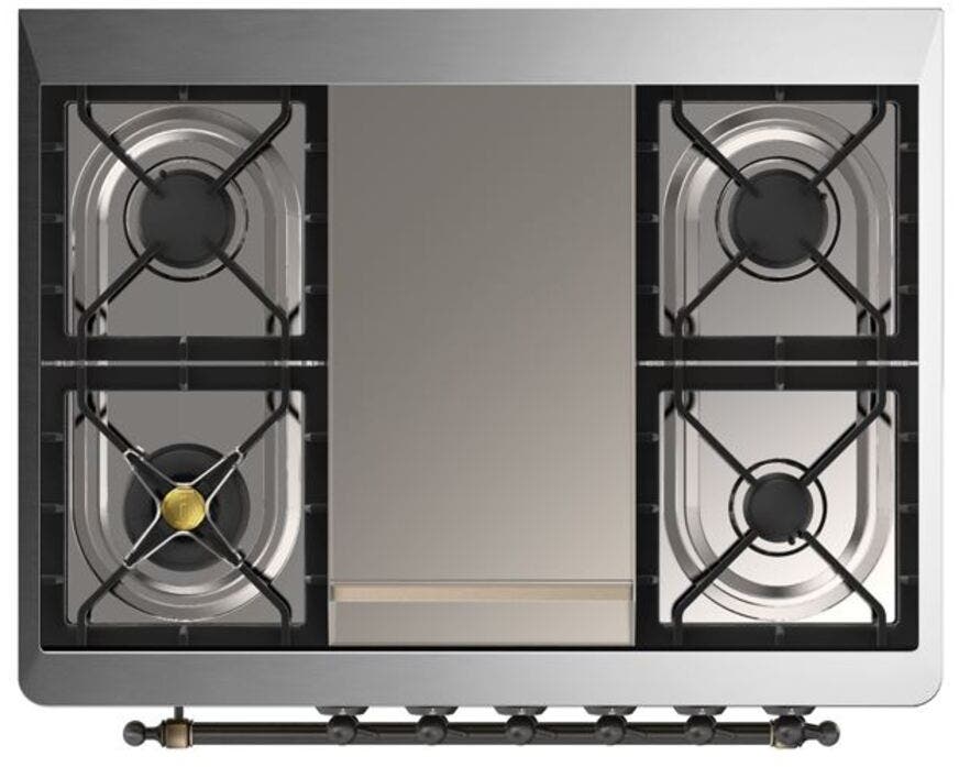 Ilve UM09FDQNS3WHBLP Liquid Propane In White W/ Bronze Trim