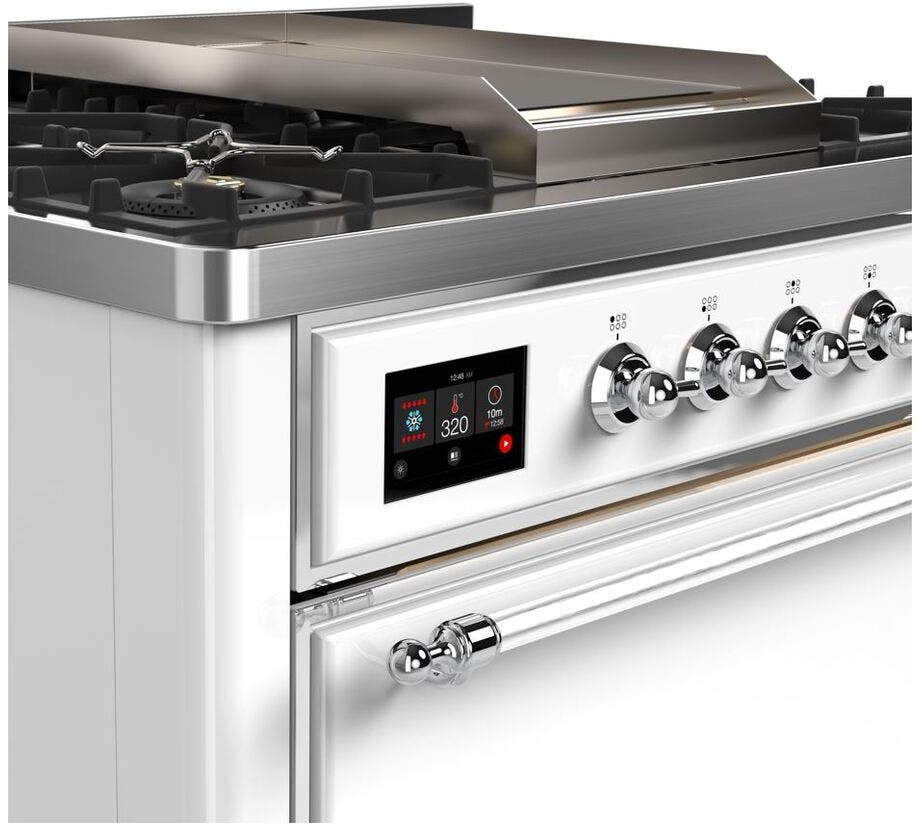 Ilve UM09FDQNS3WHC Natural Gas In White W/ Chrome Trim