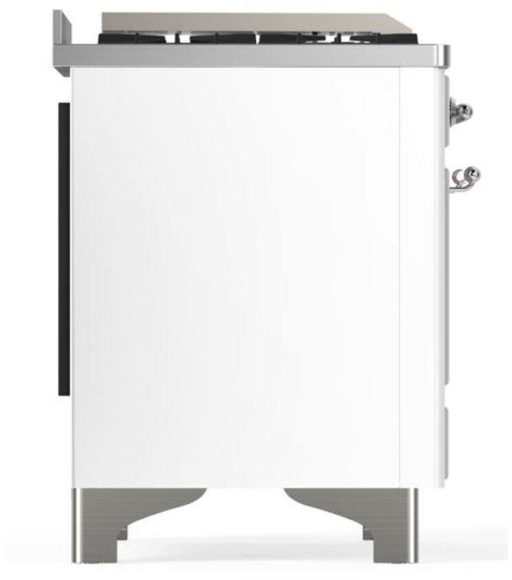 Ilve UM09FDQNS3WHC Natural Gas In White W/ Chrome Trim