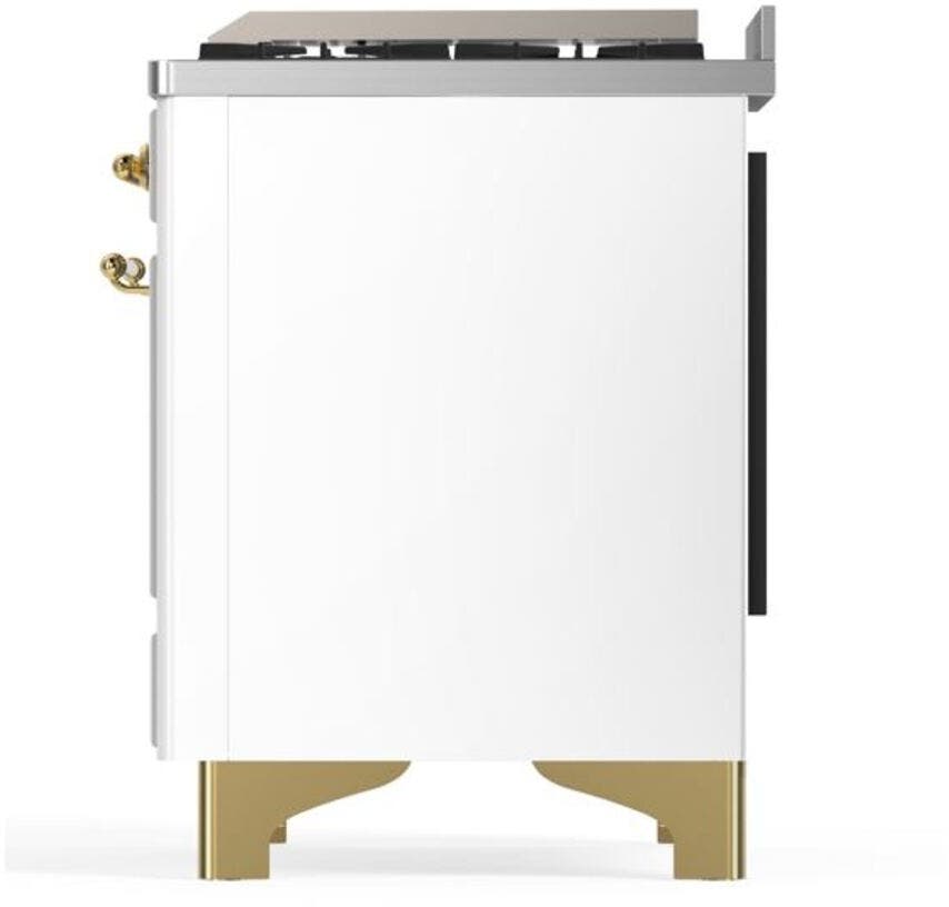 Ilve UM09FDQNS3WHGLP Liquid Propane In White W/ Brass Trim