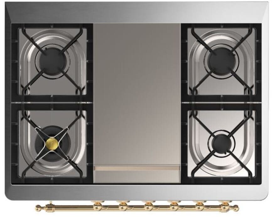 Ilve UM09FDQNS3WHGLP Liquid Propane In White W/ Brass Trim