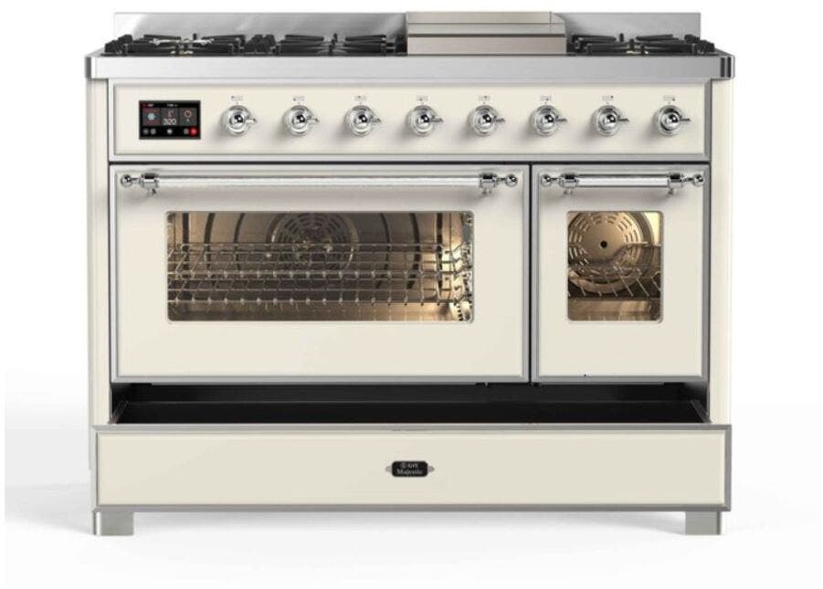 Ilve UM12FDNS3AWC Natural Gas In Antique White W/ Chrome Trim