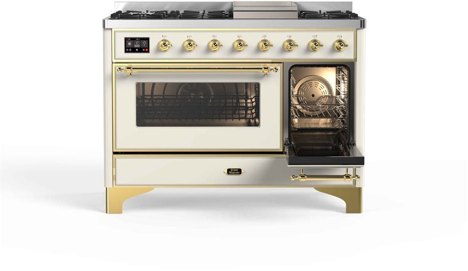 Ilve UM12FDNS3AWGLP Liquid Propane In Antique White W/ Brass Trim