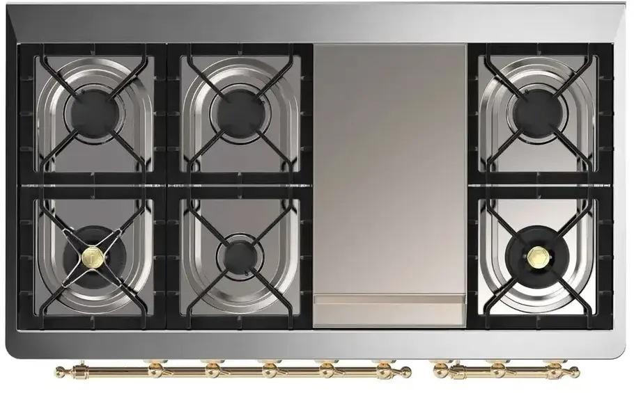 Ilve UM12FDNS3AWGLP Liquid Propane In Antique White W/ Brass Trim