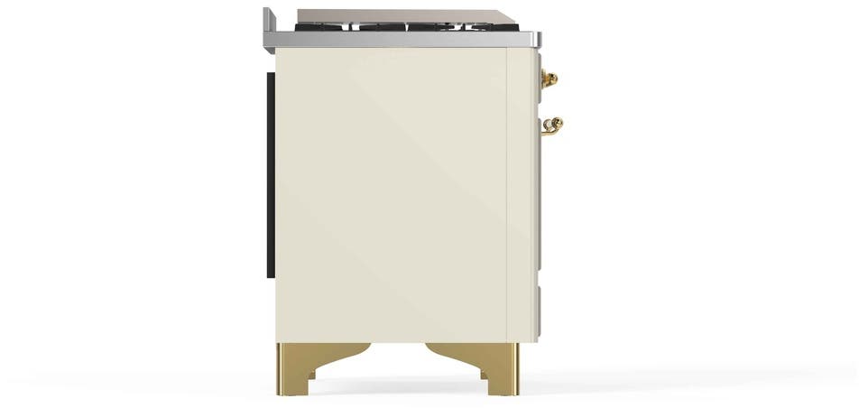 Ilve UM12FDNS3AWGLP Liquid Propane In Antique White W/ Brass Trim