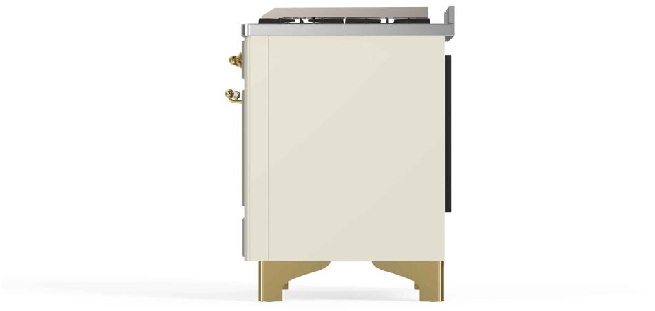 Ilve UM12FDNS3AWGLP Liquid Propane In Antique White W/ Brass Trim