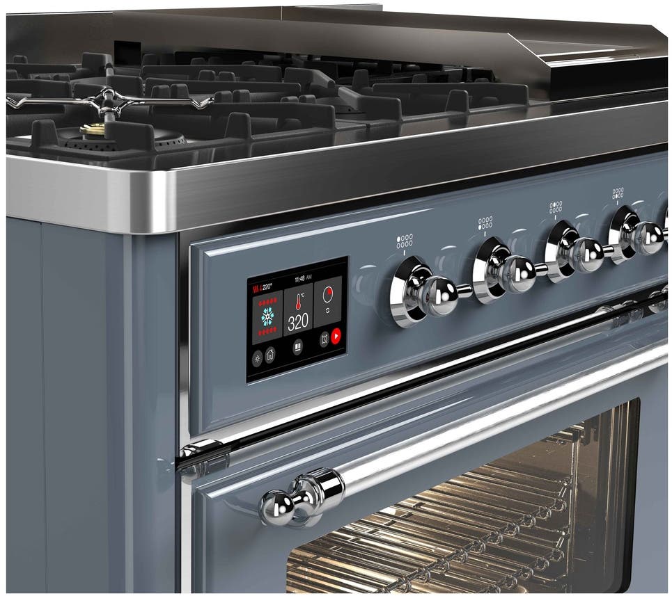 Ilve UM12FDNS3BGCLP Liquid Propane In Blue Grey W/ Chrome Trim