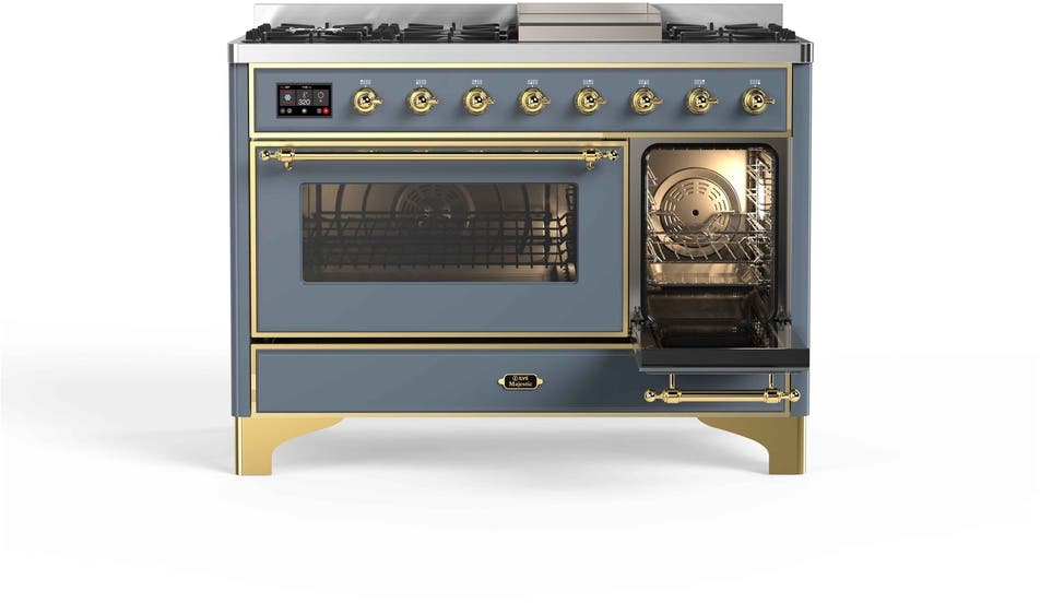 Ilve UM12FDNS3BGG Natural Gas In Blue Grey W/ Brass Trim