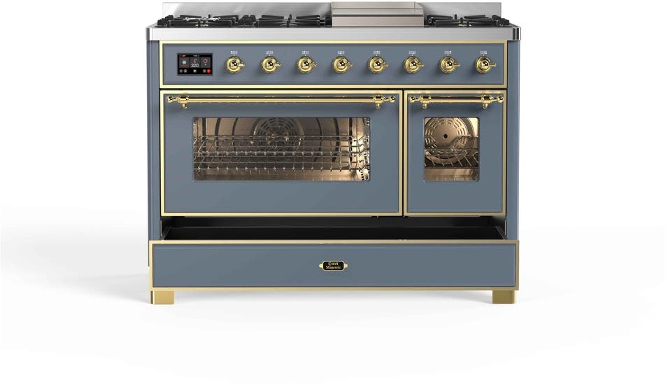 Ilve UM12FDNS3BGG Natural Gas In Blue Grey W/ Brass Trim