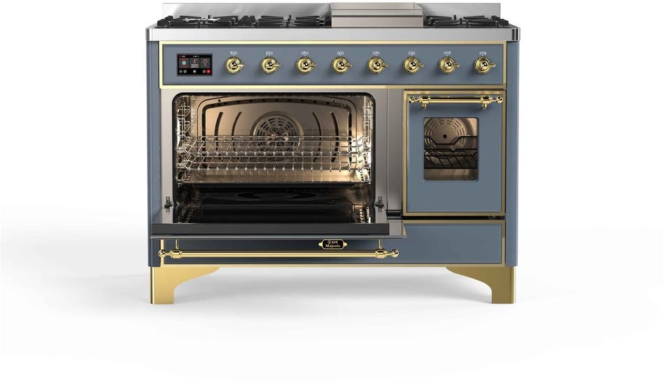 Ilve UM12FDNS3BGGLP Liquid Propane In Blue Grey W/ Brass Trim