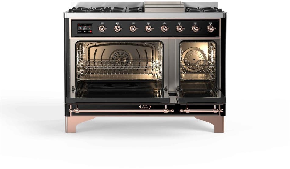 Ilve UM12FDNS3BKP Natural Gas In Glossy Black W/ Copper Trim