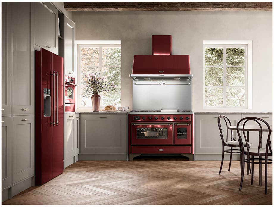 Ilve UM12FDNS3BUBLP Liquid Propane In Burgundy W/ Bronze Trim