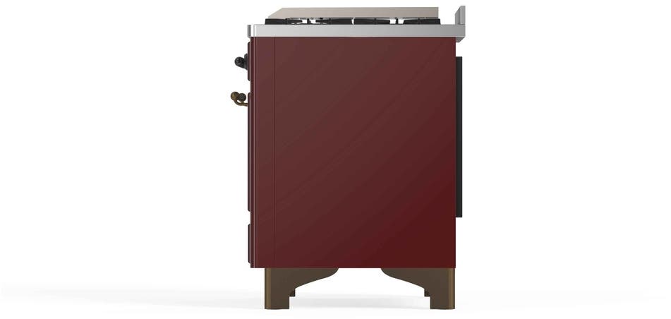 Ilve UM12FDNS3BUBLP Liquid Propane In Burgundy W/ Bronze Trim